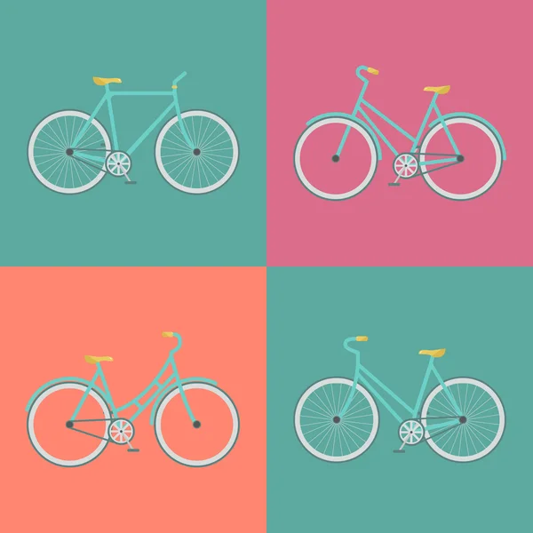 Ilustração plana moderna de bicicleta retro — Vetor de Stock