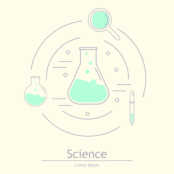 Laboratório moderno do ícone do logotipo, química, medicina. Investigação a —  Vetores de Stock