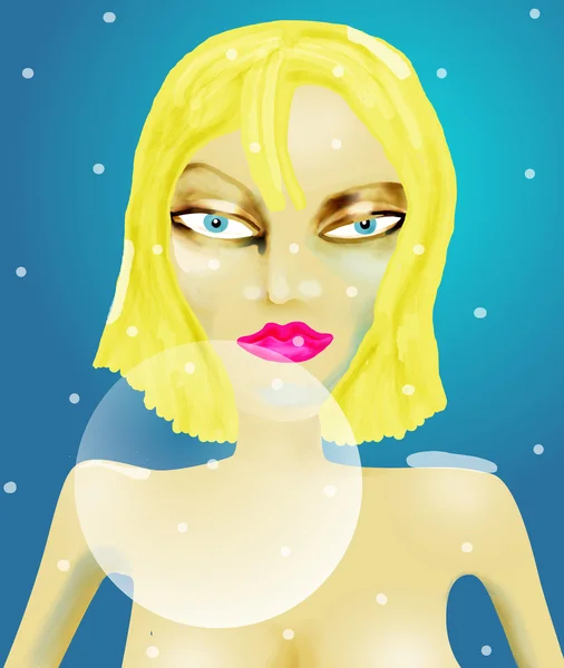 Zima twarz kobiety — Zdjęcie stockowe