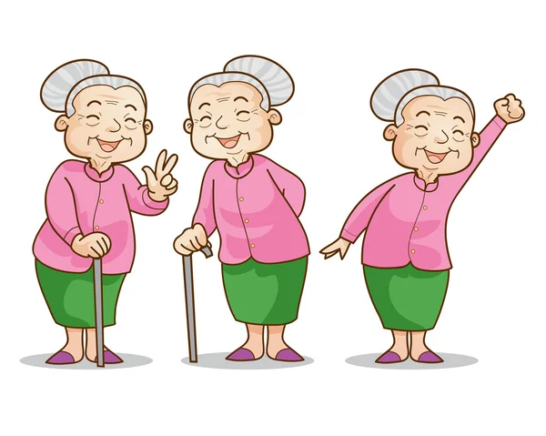 Old woman benign — Stock Vector