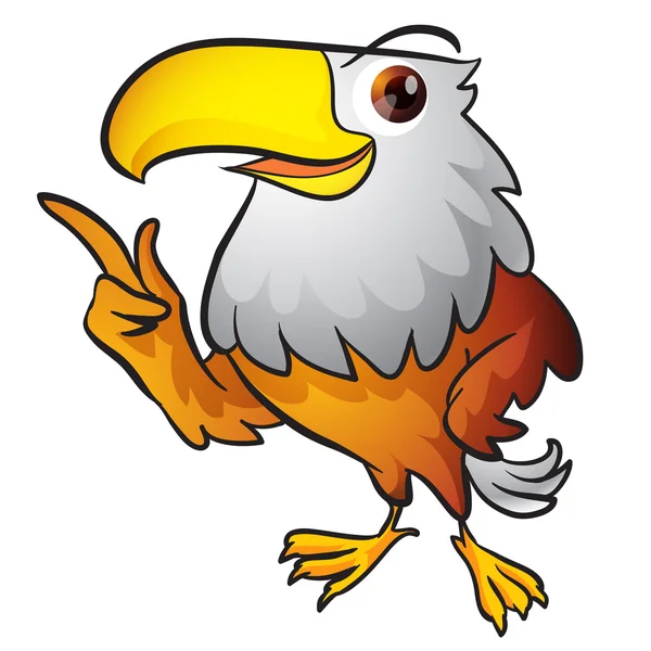 Aquila Mascotte, Cartone Animato aquila posa — Vettoriale Stock