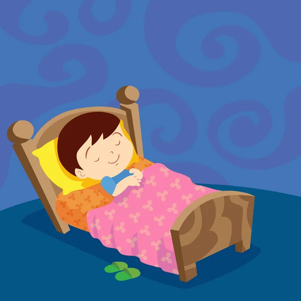 Boy sleep sweet dream — Stock Vector