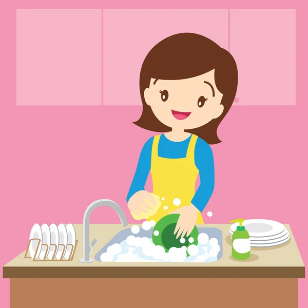 Maman Lave-vaisselle — Image vectorielle
