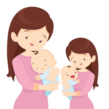 genç anne küçük bebeği tutan