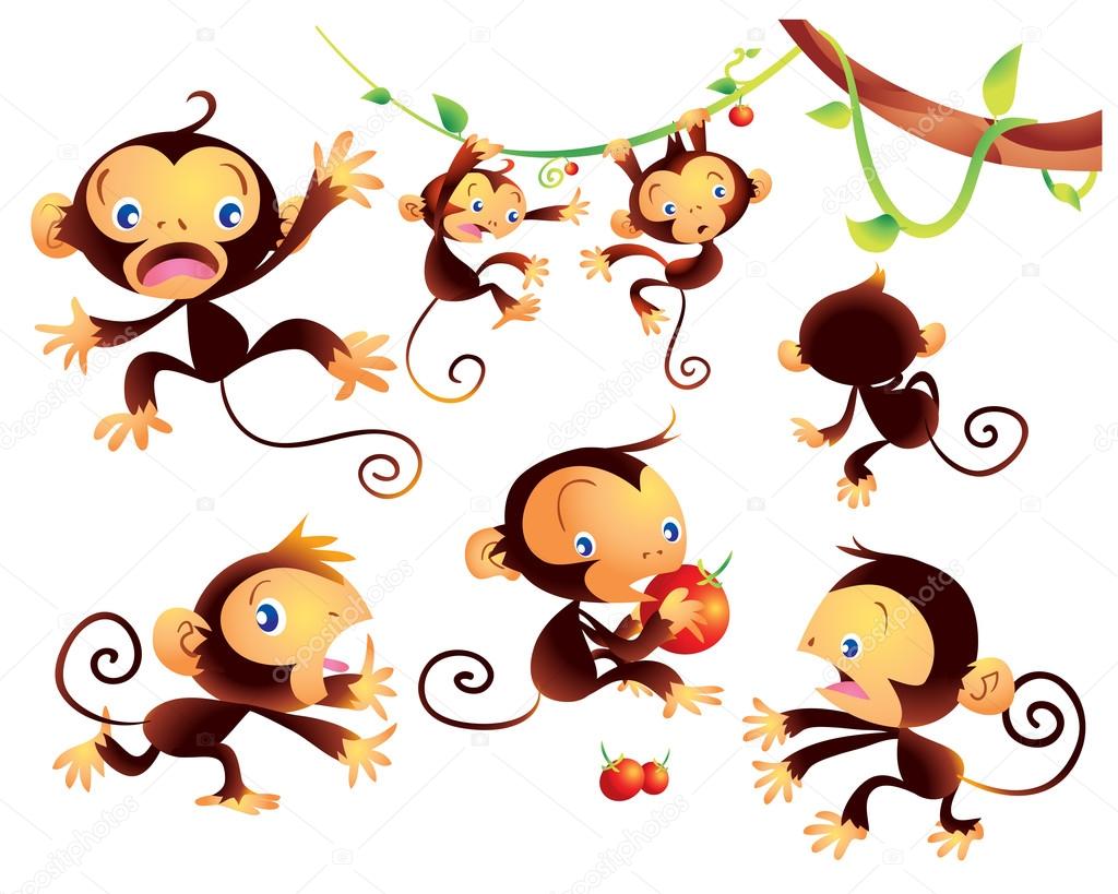 Singe Mignon Image Vectorielle Par Watcartoon C Illustration 79018410