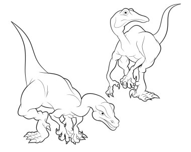 lineart Struthiomimus karikatür