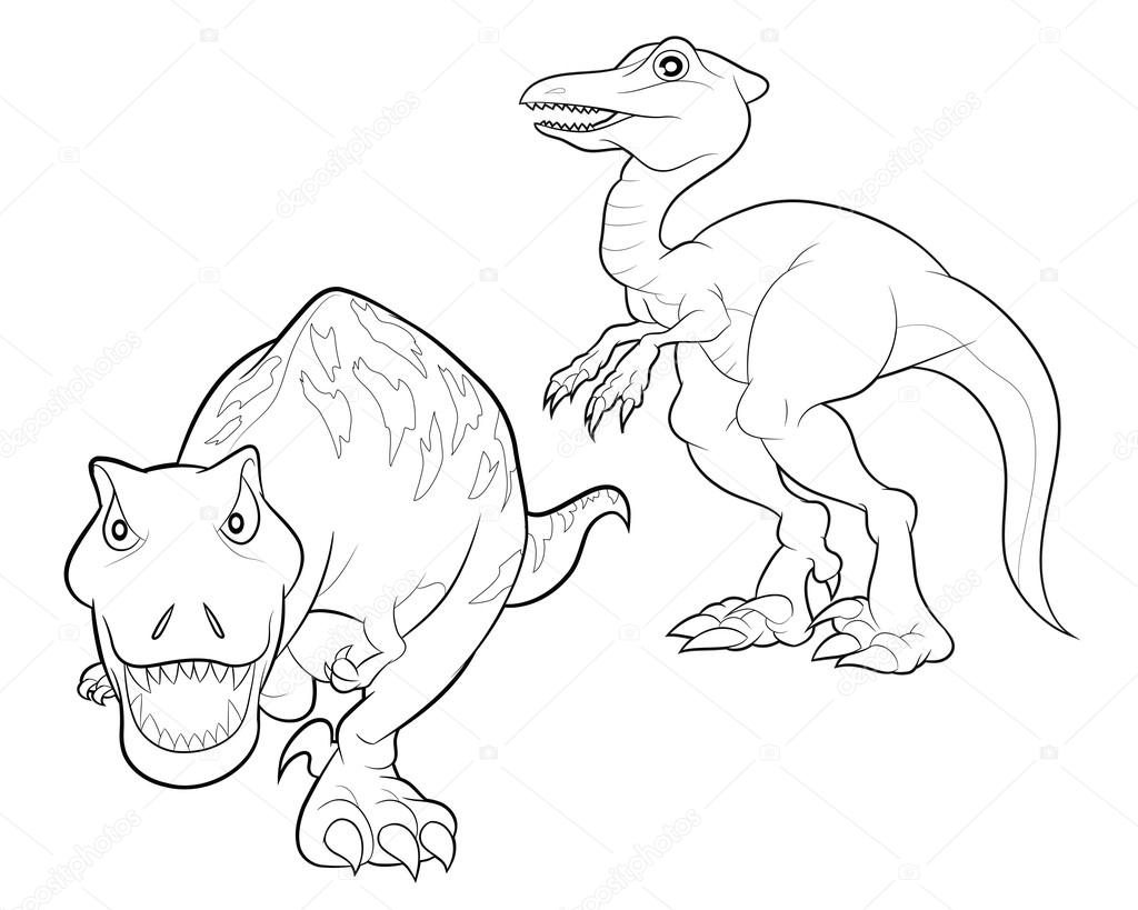 dinosaur cartoon lineart