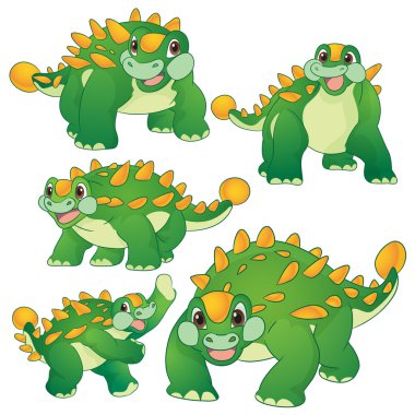 Sevimli çizgi ankylosaurus