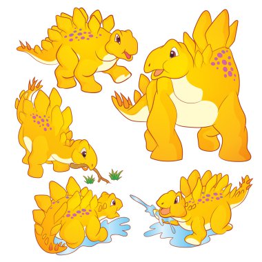 Cute Stegosaurus cartoon clipart