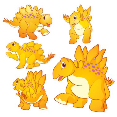 Cute Stegosaurus cartoon clipart