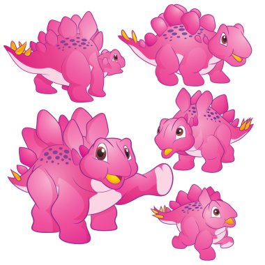 Sevimli Stegosaurus pembe