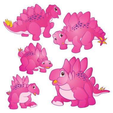 Sevimli Stegosaurus pembe