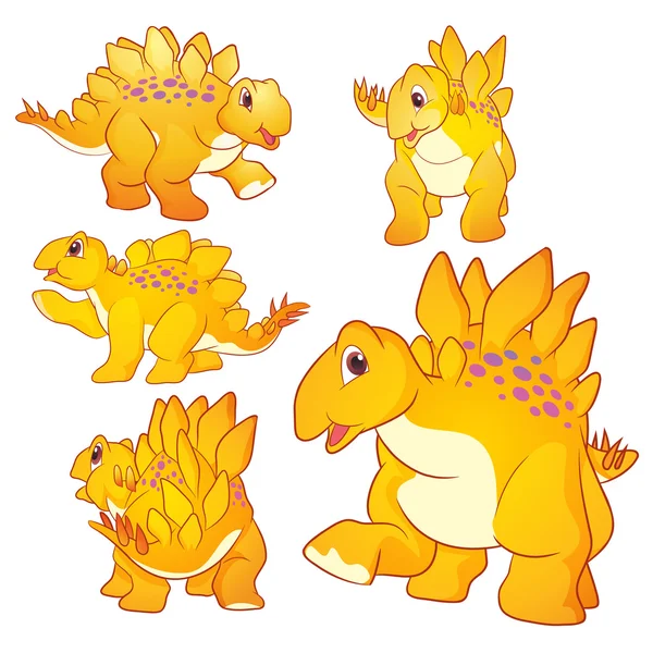 Desenho animado bonito do stegosaurus — Vetor de Stock