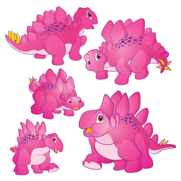 Sevimli Stegosaurus pembe — Stok Vektör