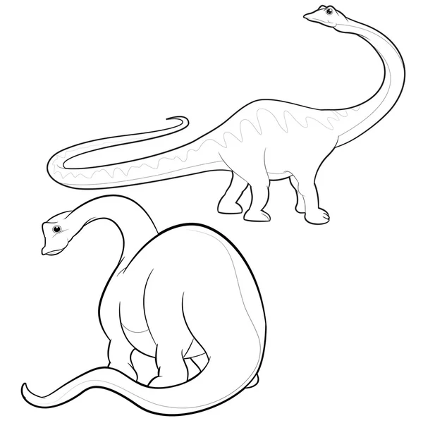 Apatosaurus line-art — Stockvektor