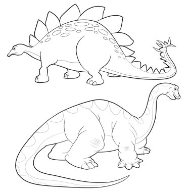Stegosaurus apatosaurus lineart