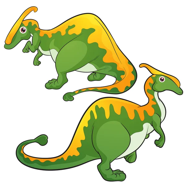 Dinozorlar Parasaurolophus çizim vektör — Stok Vektör