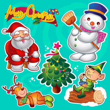 Noel karikatür öğeleri