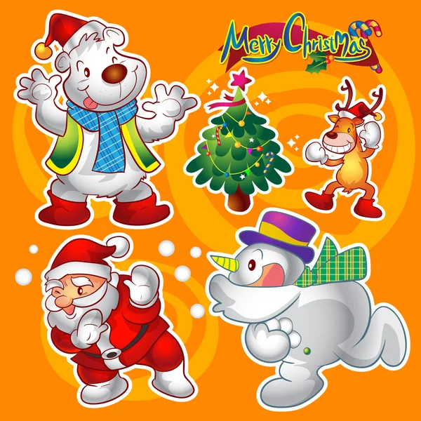 Christmas cartoon elements — Stock Vector