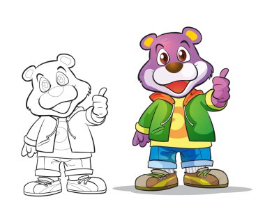 Maskot sevimli ayı çizgi film