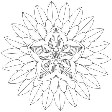 Yaprak Çiçeği Taç Yaprağı Renk Mandala Sanat Basit Grafik Şekli Vector Çiçek Orijinal Tasarım Klasik Dekoratif Özellikler Şablonu İslam Arap Mistik Dini Lotus