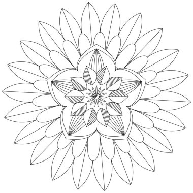 Yaprak Çiçeği Taç Yaprağı Renk Mandala Sanat Basit Grafik Şekli Vector Çiçek Orijinal Tasarım Klasik Dekoratif Özellikler Şablonu İslam Arap Mistik Dini Lotus