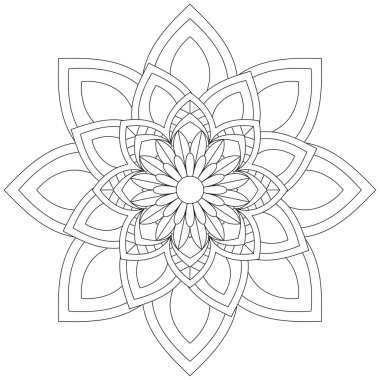 Yaprak Çiçeği Taç Yaprağı Renk Mandala Sanat Basit Grafik Şekli Vector Çiçek Orijinal Tasarım Klasik Dekoratif Özellikler Şablonu İslam Arap Mistik Dini Lotus