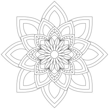 Yaprak Çiçeği Taç Yaprağı Renk Mandala Sanat Basit Grafik Şekli Vector Çiçek Orijinal Tasarım Klasik Dekoratif Özellikler Şablonu İslam Arap Mistik Dini Lotus