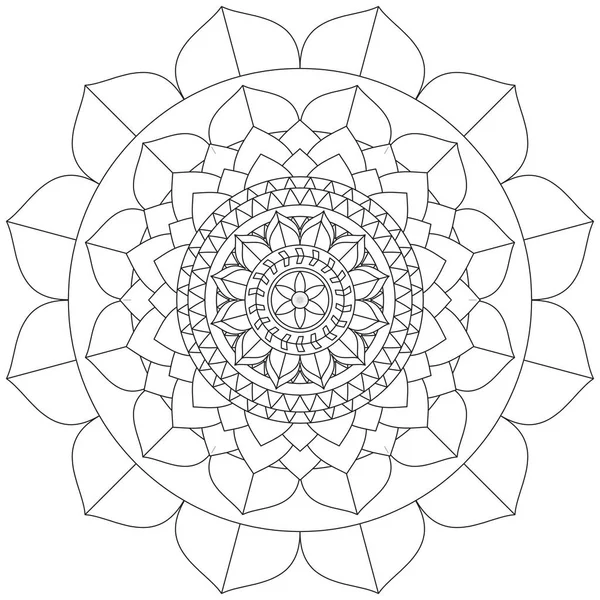 Folha Flor Pétala Colorir Mandala Arte Simples Gráfico Forma Vetor — Vetor de Stock