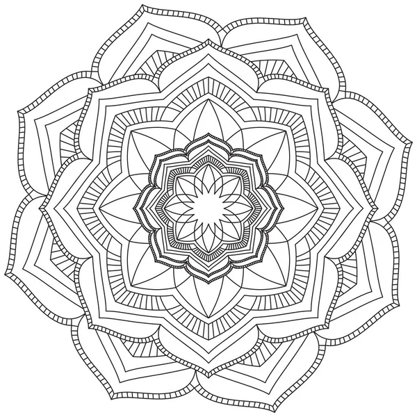 Folha Flor Pétala Colorir Mandala Arte Simples Gráfico Forma Vetor — Vetor de Stock