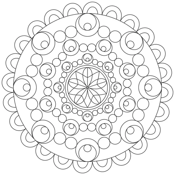 Flori Frunze Petale Colorat Mandala Art Formă Grafică Simplă Vector — Vector de stoc