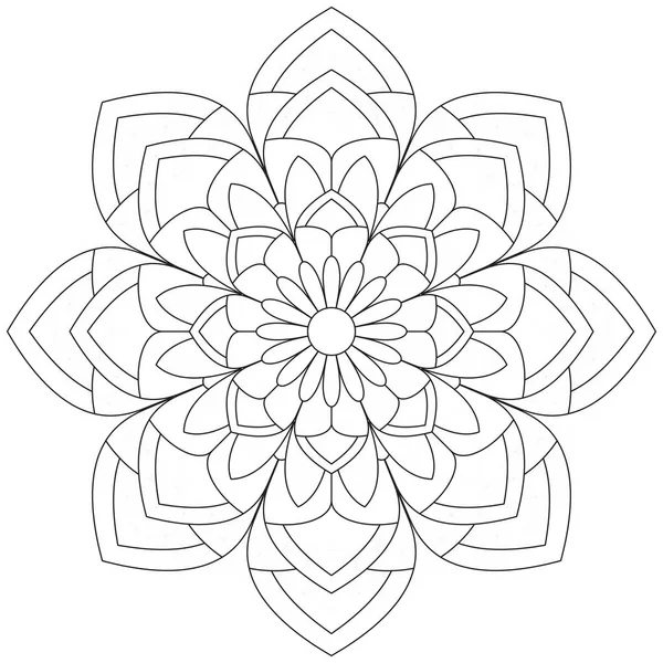 Folha Flor Pétala Colorir Mandala Arte Simples Gráfico Forma Vetor — Vetor de Stock