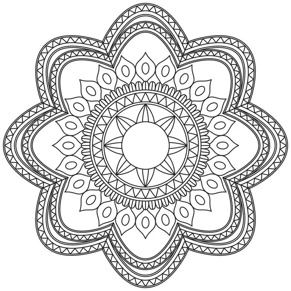 Leaf Flower Petal Coloring Mandala Seni Sederhana Grafis Shape Vector - Stok Vektor