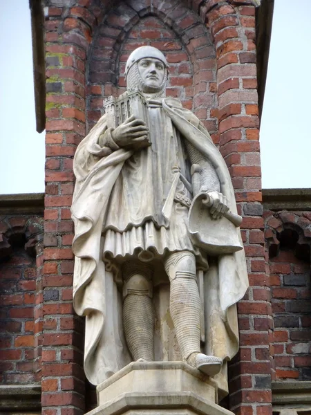 A sculpture of Siegfried von Feuchtwangen in a headland of frydlant gate — Stock Photo, Image