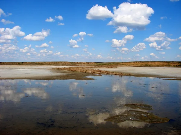 Paysage incroyable du lac Elton — Photo