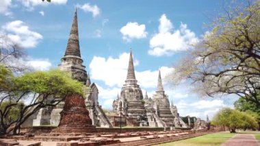 Eski Ayutthaya Tayland Tarihi Şehri 'ndeki Wat Phra Si Santhe Tapınağı