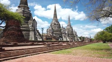 Eski Ayutthaya Tayland Tarihi Şehri 'ndeki Wat Phra Si Santhe Tapınağı
