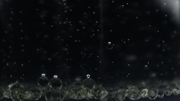 Oil Bubbles Water Alcohol Liquid Density Concept — Stock Video