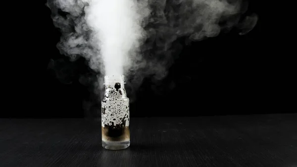 Potassium Permanganate Hydrogen Peroxide Decomposition Reaction Smoke Effect Chemical Reaction — Photo