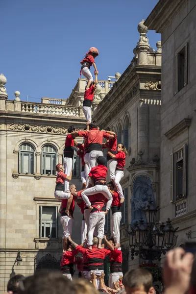 Castelers w mieście Barcelona — Zdjęcie stockowe