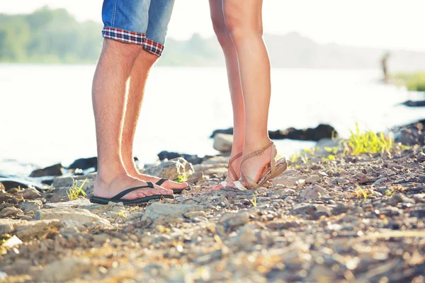 Legs lovers on the beach — Stock Photo, Image