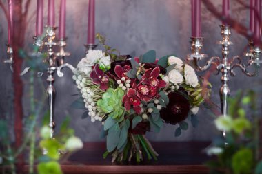 succulents gelen Vintage gelin buketi