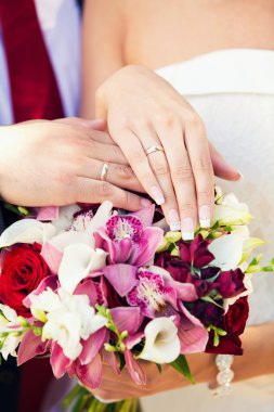 Damat ve gelin düğün buketi