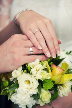 Damat ve gelin düğün buketi