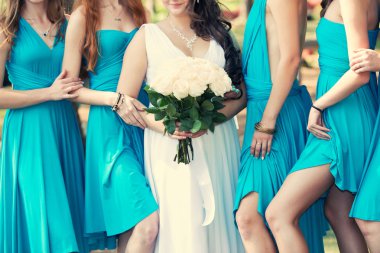 gelin buketi ve nedimeleri ile