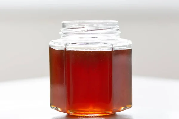 Fresh Natural Honey Jar Form Honeycomb Stock Photo