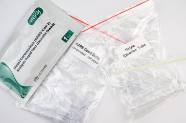 Viyana Avusturya 4.20 2021, Coronavirus Covid19 Sars Cov-2 Antijen test ve tampon