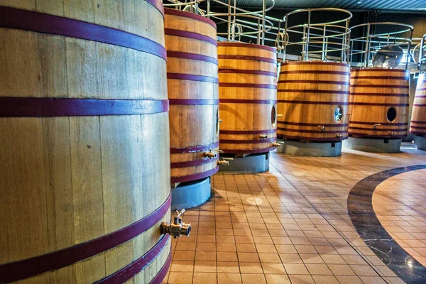 Mendoza, Argentina - Mar 2015 - Underground wine aging for Bodega Catena Zapata — Stock Photo, Image