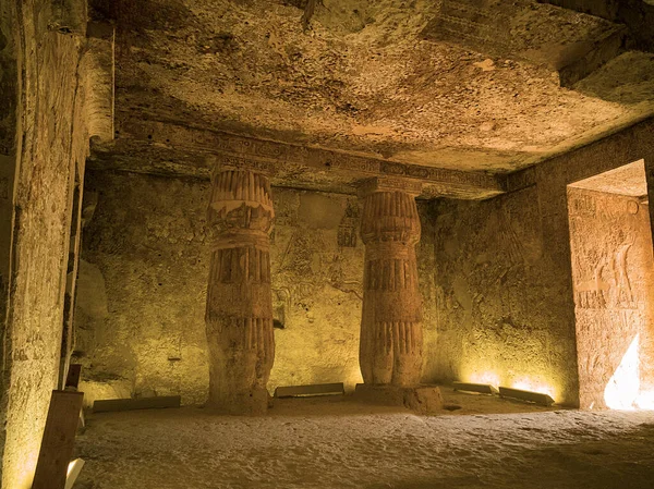 Une Image Une Entrée Colonnes Une Ancienne Tombe Égyptienne — Photo