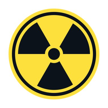 Nükleer radyasyon tehlike sembolü. Radyoaktif tehlike, nükleer enerji. Uyarı işaretlerinde, güvenlik etiketlerinde veya nükleer içerikte yaygın olarak kullanılır.